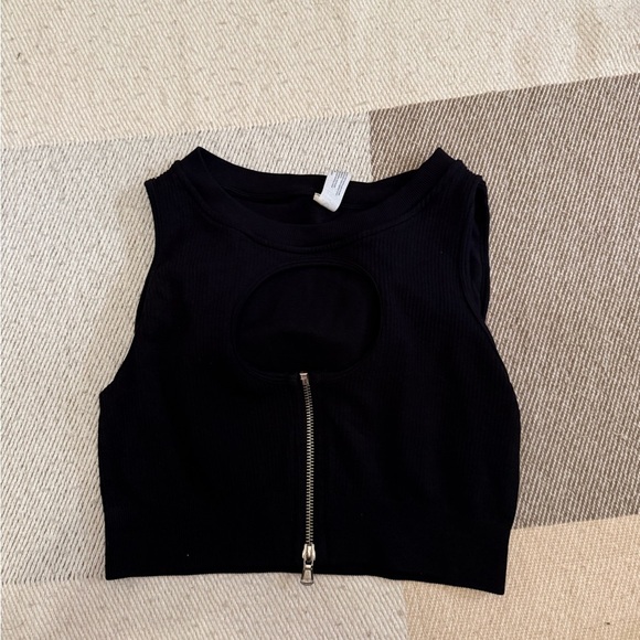 Velocity Black Tank Top with Front Zipper - Picture 1 of 4